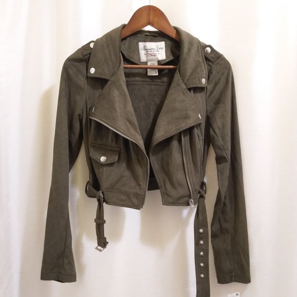 Lightweight Faux Suede Moto Asymmetrical Zip - Sz Small - NWT - Picture 7 of 10